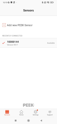 Android application PEEK Sensor screenshort