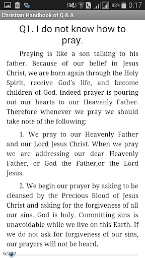 Christian Handbook of Q and A