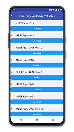 NEET Solved Papers Offline Screen 2
