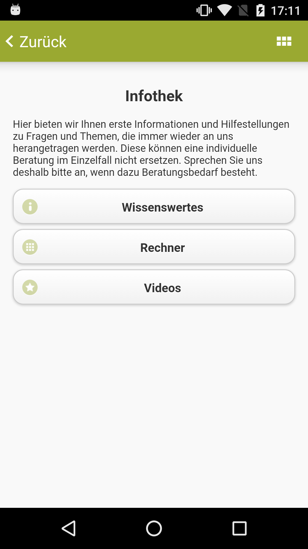 Android application CURA Treuhand screenshort