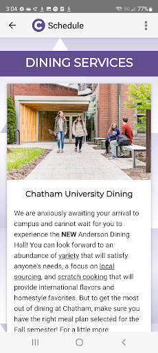 Chatham University App Screen 3