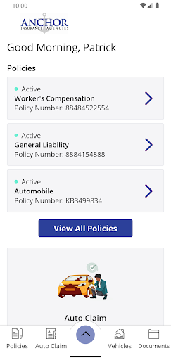 Anchor Insurance Online Screen 2