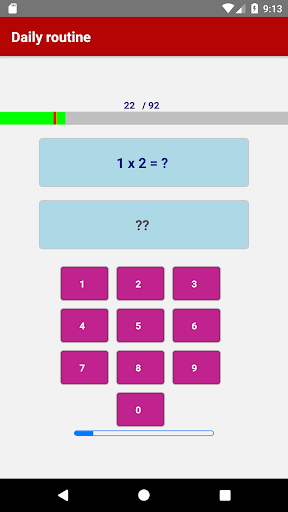 9x9 - Multiplication game Screen 2