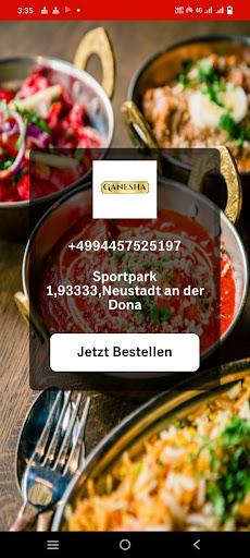 Android application Ganesha Restaurant Neustadt screenshort
