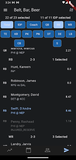 Android application MyFantasyLeague Tracker screenshort