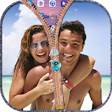 Cute Couple Photo Zipper Lock Screen App icon