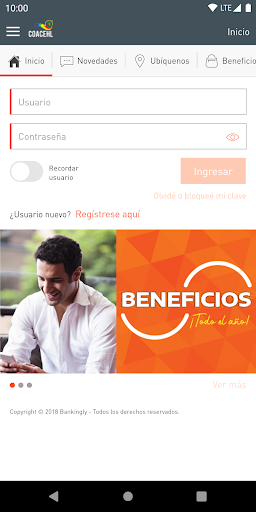 Android application COACEHL en línea screenshort