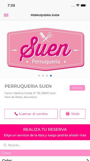 Android application Perruqueria Suen screenshort