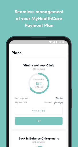 Android application MyHealthCare screenshort