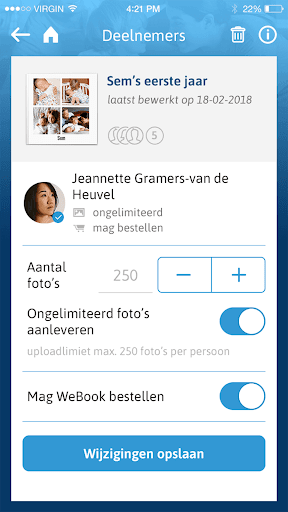 Android application WeBook, creëer jouw fotoboek! screenshort