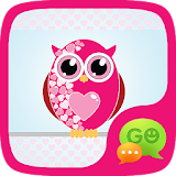 Pink Hearts Owls GO SMS Theme icon