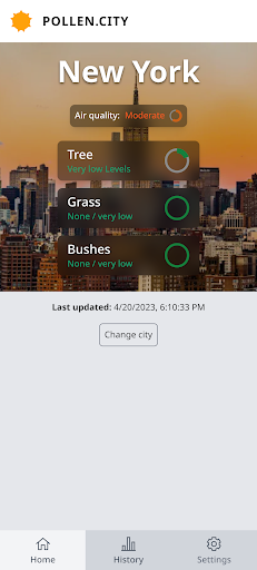 Android application Pollen - Daily updates screenshort