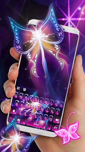 Neon Butterfly Keyboard Theme Screen 3