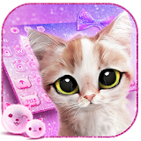 Pink Cute Cat Keyboard Theme icon