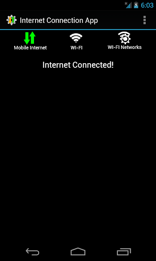 Android application internet connection screenshort