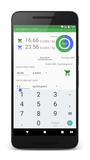 Android application Compare Package Prices screenshort