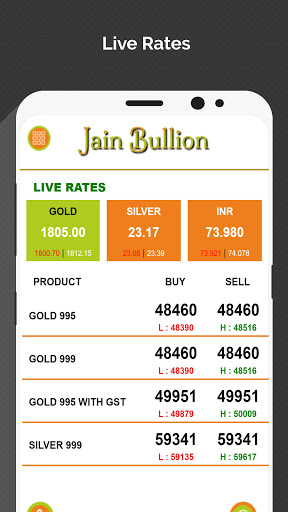 Android application Jain Bullion screenshort
