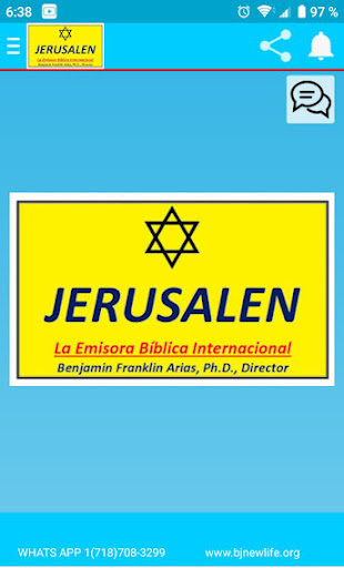 Android application JERUSALEN, EMISORA BIBLICA screenshort