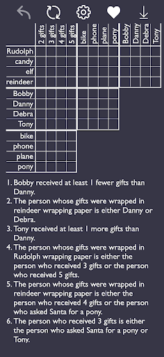 Logic Grid: No distractions Screen 2