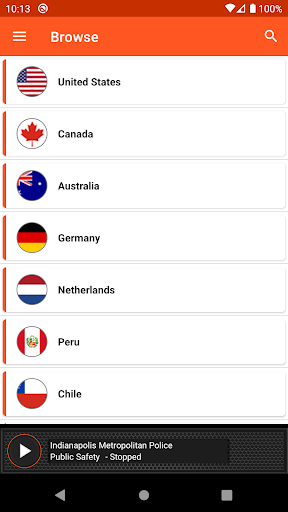 Android application Police Scanner screenshort