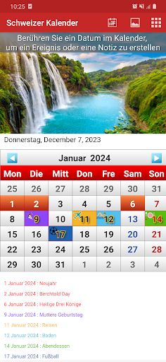 Android application Switzerland Calendar 2023 screenshort