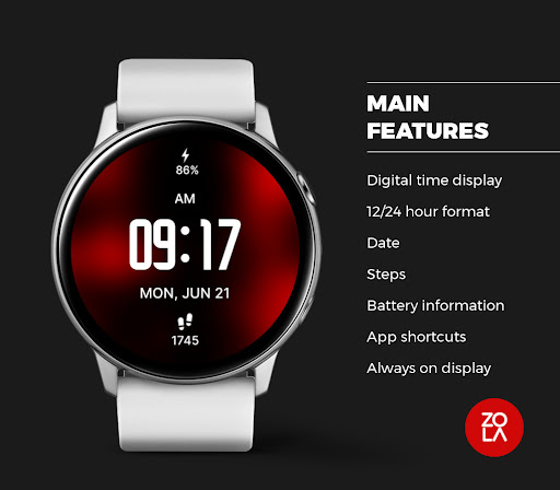 Red Elegant Pro Watch Face Screen 2