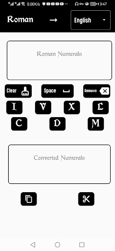 Android application Roman Numerals To Numbers screenshort