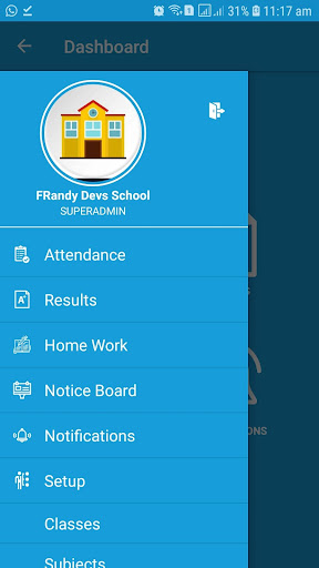 Android application SMS (School Management System) screenshort
