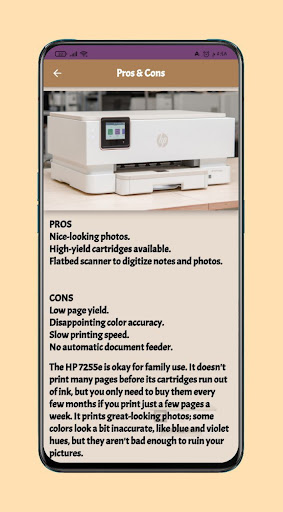 Android application Hp Envy 7255e Printer guide screenshort