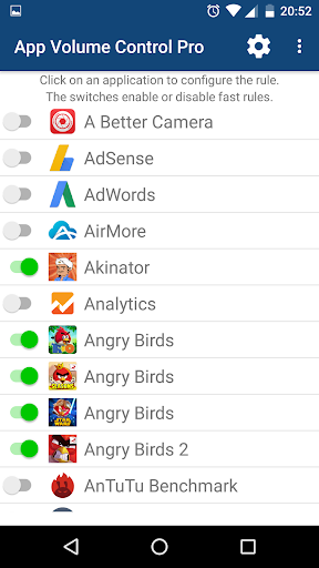 Android application App Volume Control screenshort