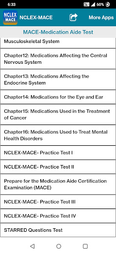 Android application NCLEX-MACE Medication Aide screenshort