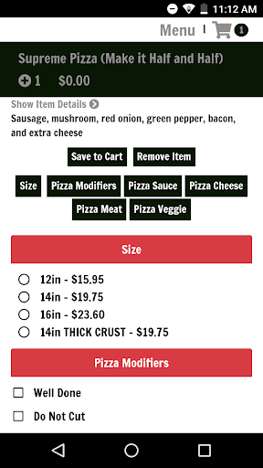 Andys Pizza Screen 3