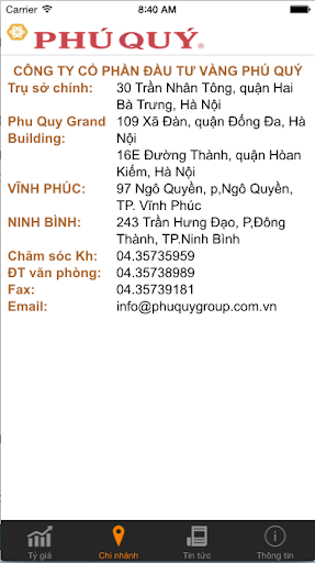 Giá vàng Phú Quý