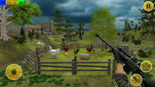 Jeu de tir de poulet Simulateur de pistolet 3D Jeu de tir FPS