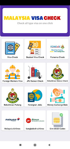Android application Malaysia Visa Check Online screenshort