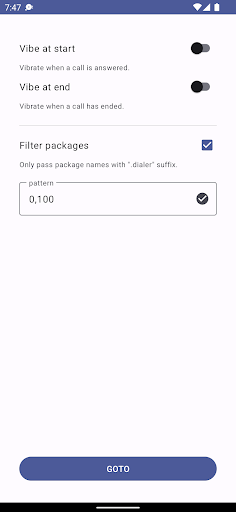 Android application Vibe screenshort