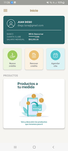 Android application App Crédito Fonacot screenshort
