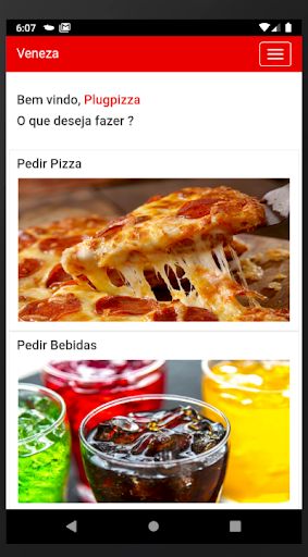 Android application Veneza Pizzas screenshort