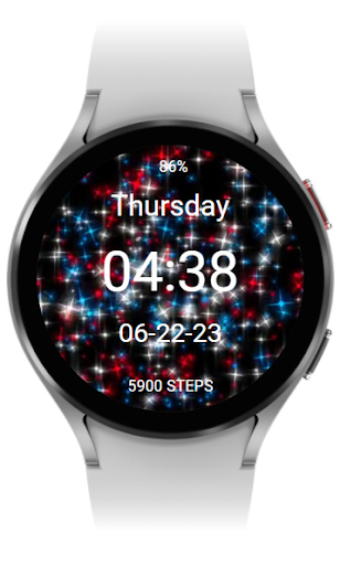 Android application Fourth of July USA Stars Watch screenshort
