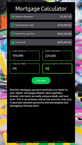 Android application Mortgage Calculator screenshort
