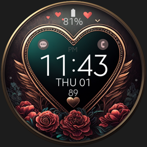 Love Rose digital watch face logo