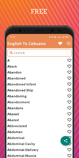 Android application English To Cebuano Dictionary screenshort