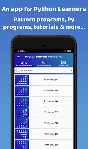 Android application Python Pattern Programs Pro screenshort