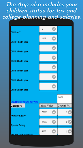 Retirement Planner Screen 2