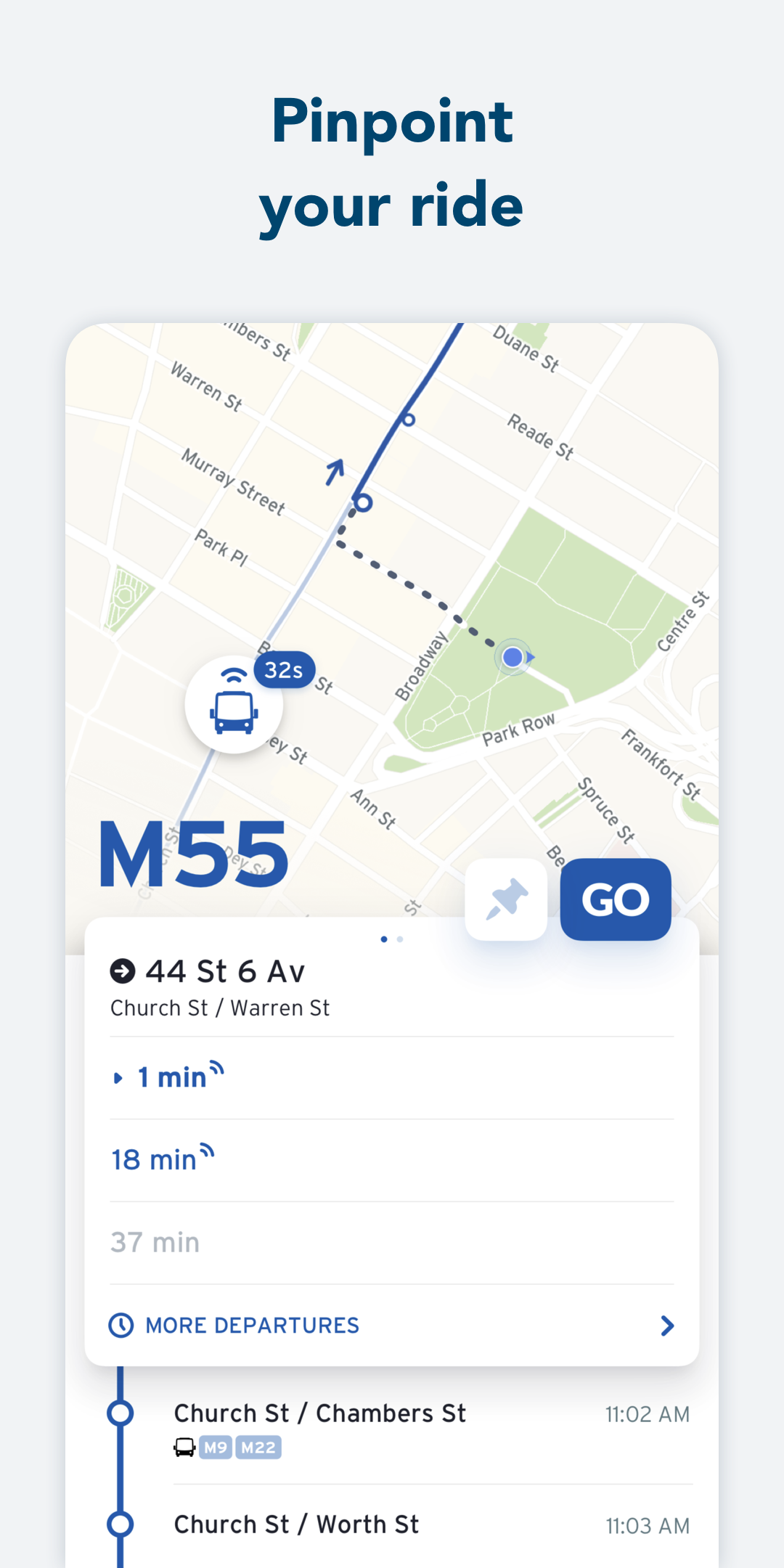 Android application Transit: Bus & Subway Times screenshort