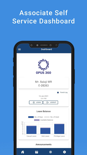 Android application Opus 360 screenshort