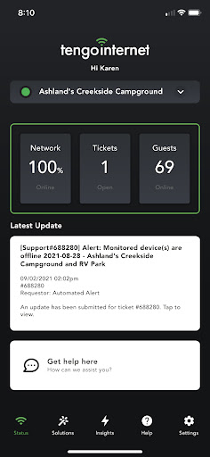 TengoInternet Network Manager Screen 2