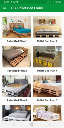 Android application DIY Pallet Bed Plans Ideas screenshort