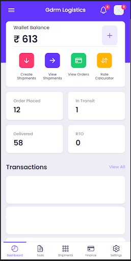 Gdrmlogistics - eComm Courier Screen 2