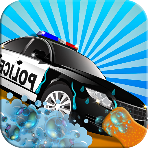 Police Car Service Gas Station logo